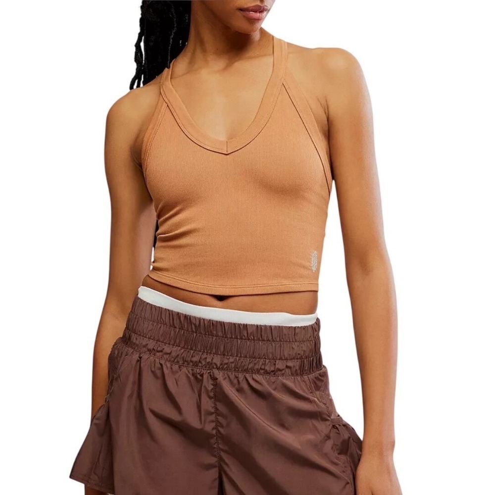 FP Movement Free People Witness The Fitness Tank Top Ginger Bronze Ribbed M/L